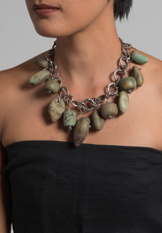 Holly Masterson One-of-a-Kind Pre-Columbian Green Stone Beads Necklace
