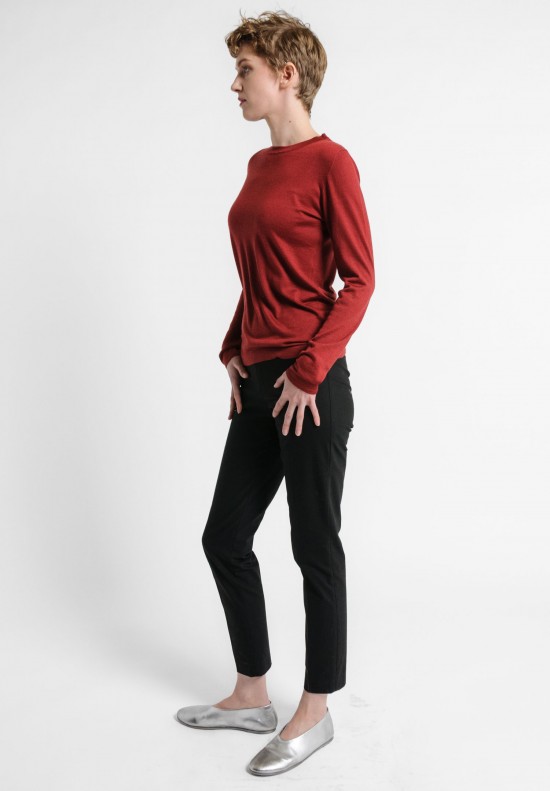 Brunello Cucinelli Lightweight Cashmere/Silk Sweater in Red