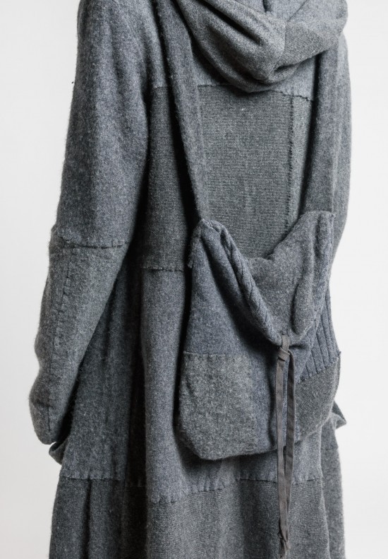 Greg Lauren Cashmere Patchwork Nomad Jacket in Dark Charcoal	