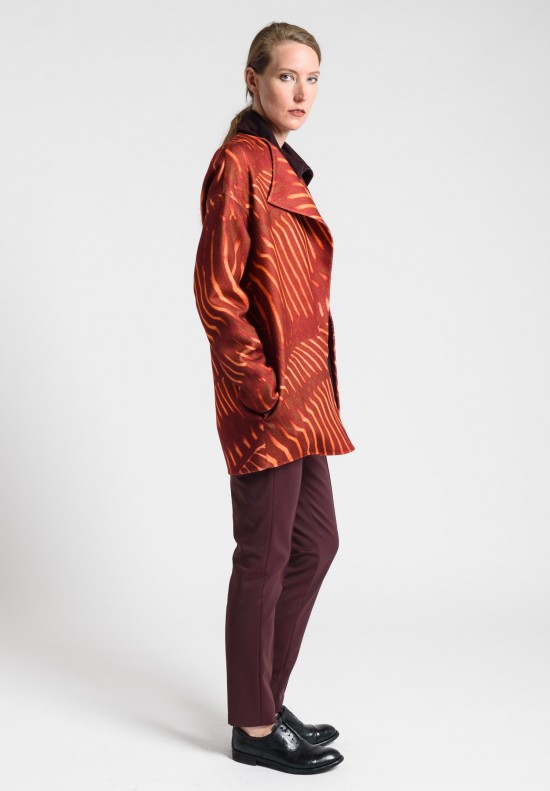 Akris Wool Gilly Coat in Miracle Berry/Orange