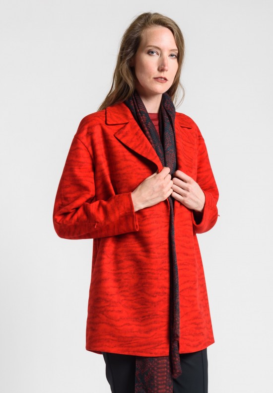 Akris Garance Wool Coat in Red	