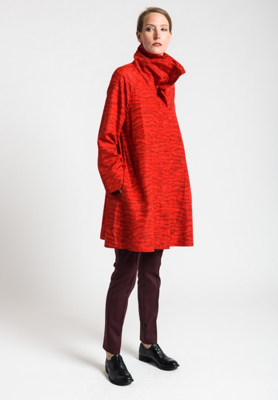 Akris Silk Garry Coat in Red	