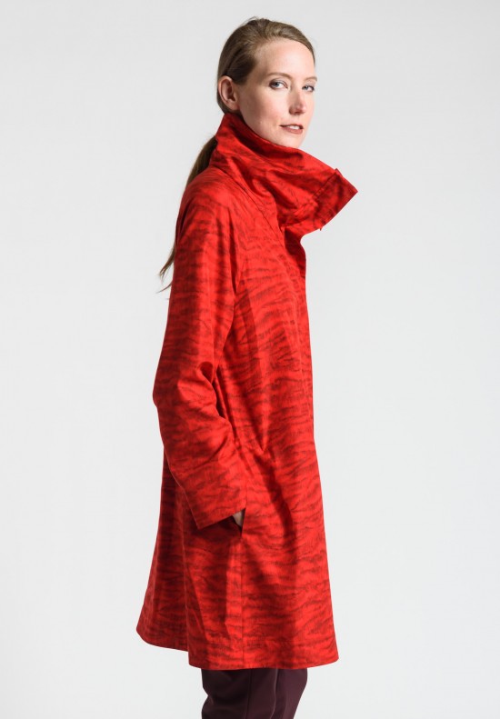 Akris Silk Garry Coat in Red	