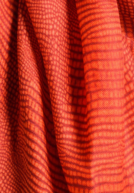 Akris Cashmere/Silk Crocodile Print Scarf in Red	
