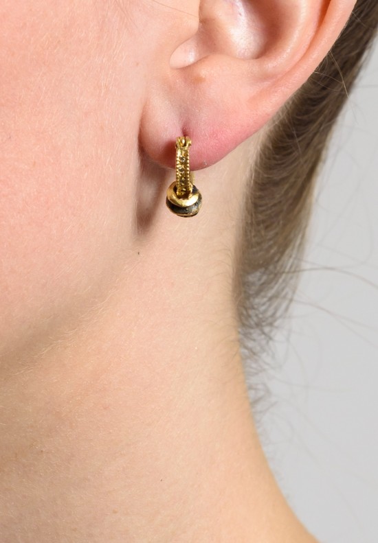 Tovi Farber Hoops with Black Diamond Drop Earrings	