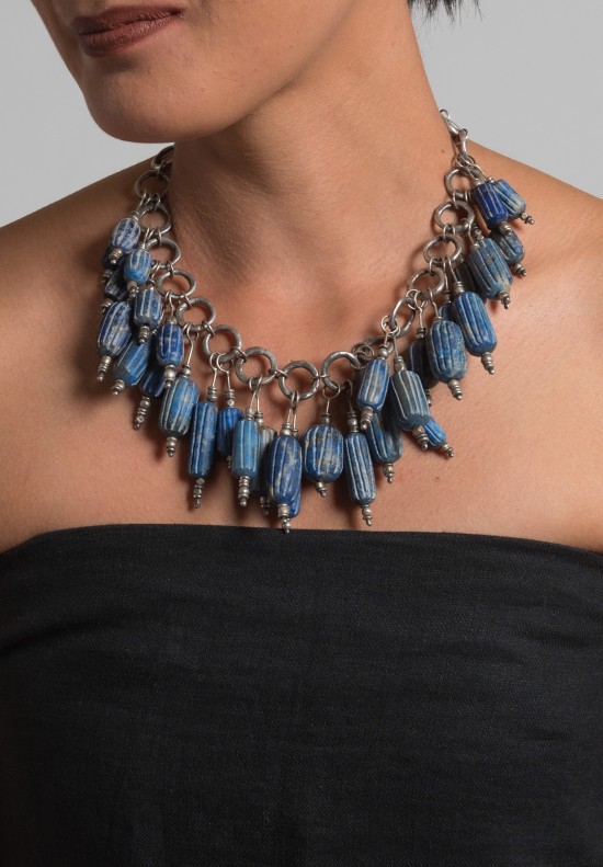 Holly Masterson Ancient Incised Lapis Lazuli Necklace	