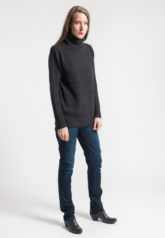 Pauw Wool/Cashmere Turtleneck Sweater in Charcoal	