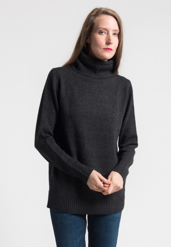 Pauw Wool/Cashmere Turtleneck Sweater in Charcoal	