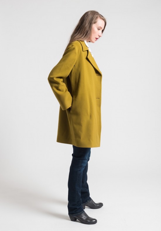 Pauw Long Belted Coat in Mustard	