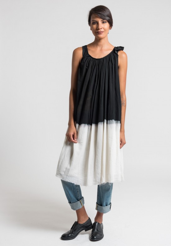 	Marc Le Bihan Dip-Dyed Asymmetric Dress in Black/White