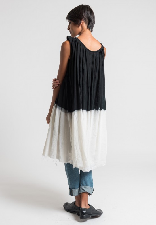 	Marc Le Bihan Dip-Dyed Asymmetric Dress in Black/White