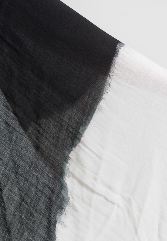 	Marc Le Bihan Large Dip-Dyed Scarf in Black/White