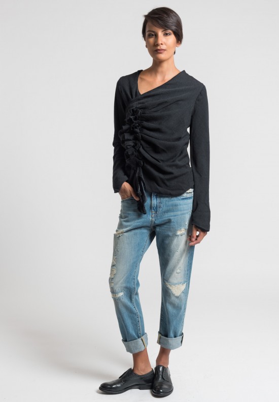	Marc Le Bihan Wool Multi Knots Top in Black