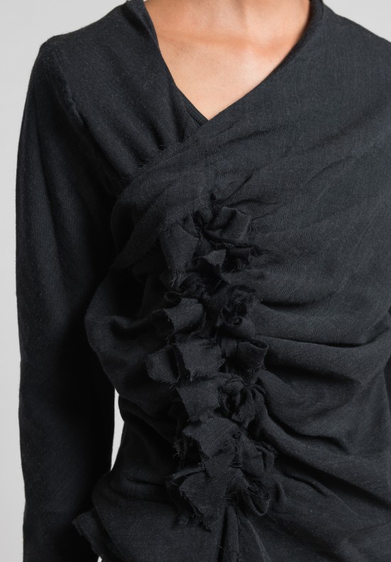 	Marc Le Bihan Wool Multi Knots Top in Black