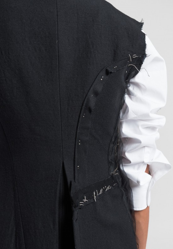 Marc Le Bihan Asymmetric Deconstructed Vest in Black