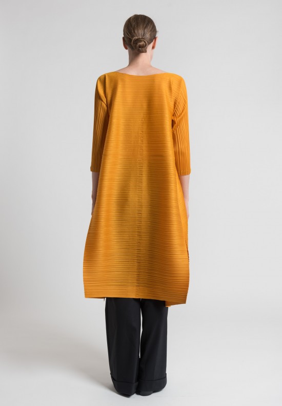 Issey Miyake Pleats Please Edgy Bounce Dress in Marigold	