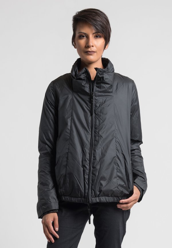 Rundholz Black Label Stand Collar Puffy Jacket in Black	