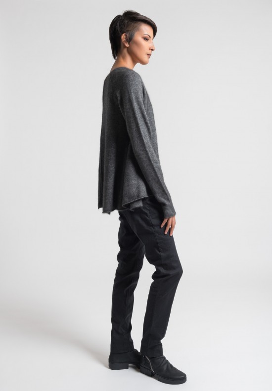Rundholz Exposed Seam A-Line Sweater in Light Charcoal	