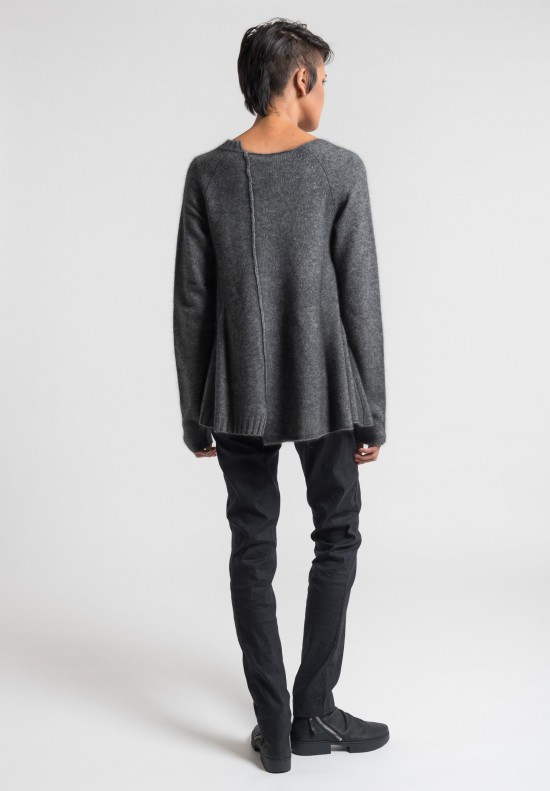 Rundholz Exposed Seam A-Line Sweater in Light Charcoal	
