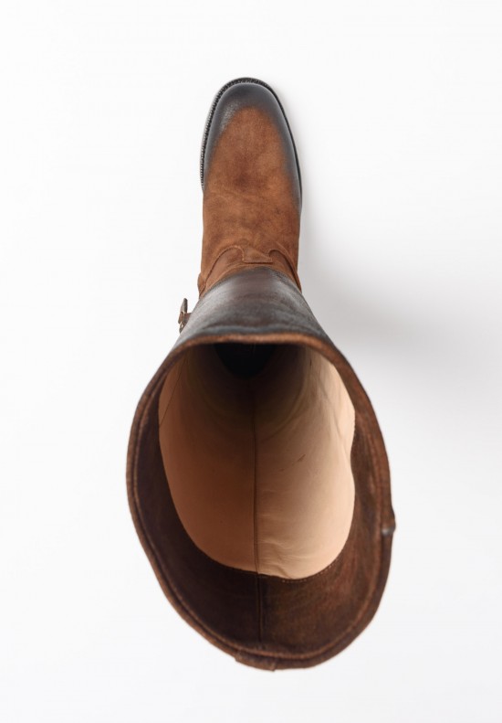 Silvano Sassetti Mid-Calf Suede Boots in Light Brown