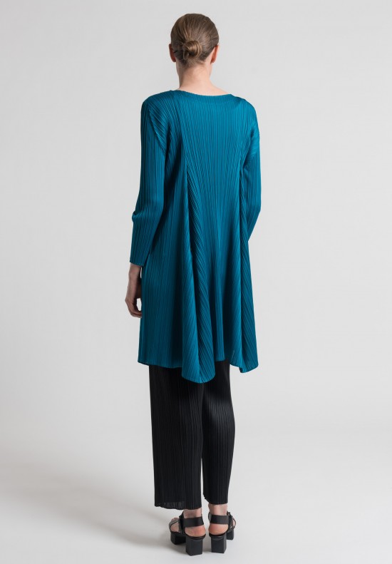 Issey Miyake Pleats Please Rolling Plate Tunic Dress in Teal	