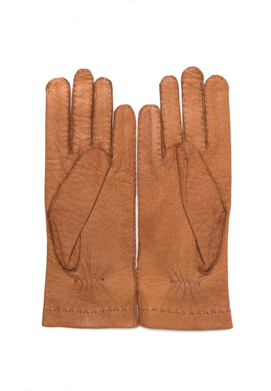 Hestra Handsewn Peccary Leather Unlined Gloves in Cork