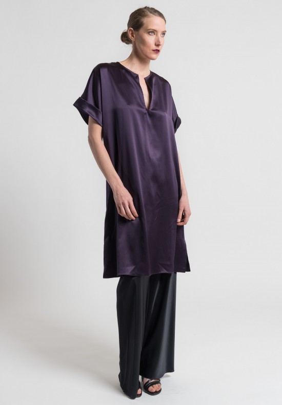 	Peter Cohen Silk Capital T Dress in Purple