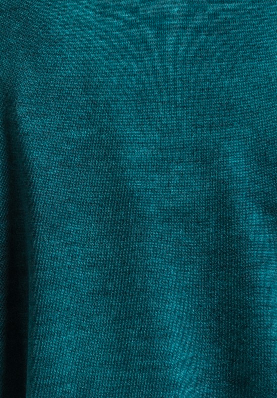 Avant Toi Cashmere/Silk Short Sleeve Knit Top in Turquoise	