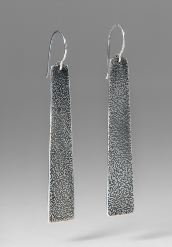 Greig Porter Textured Silver Slab Earrings	