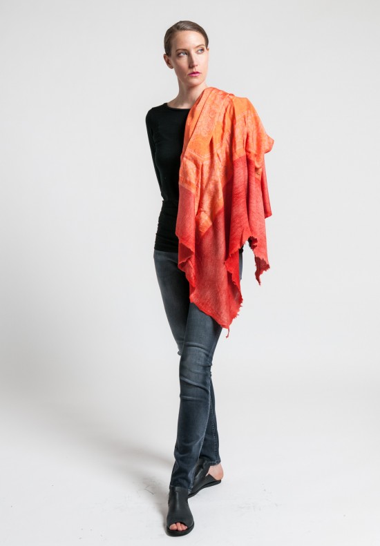 Avant Toi Cashmere/Silk Paisley Print Scarf in Canyon	