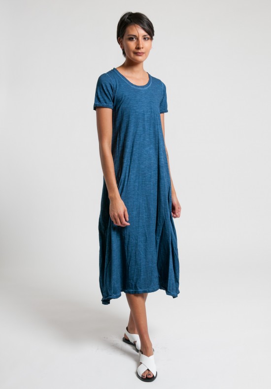 Gilda Midani Pattern Dyed Short Sleeve Monoprix Dress in Lisbon Stain	