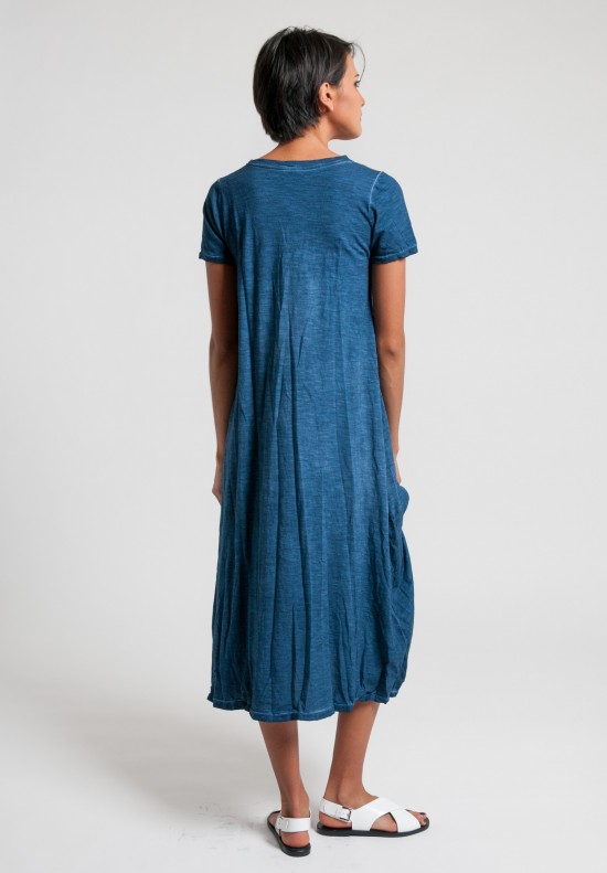 Gilda Midani Pattern Dyed Short Sleeve Monoprix Dress in Lisbon Stain	
