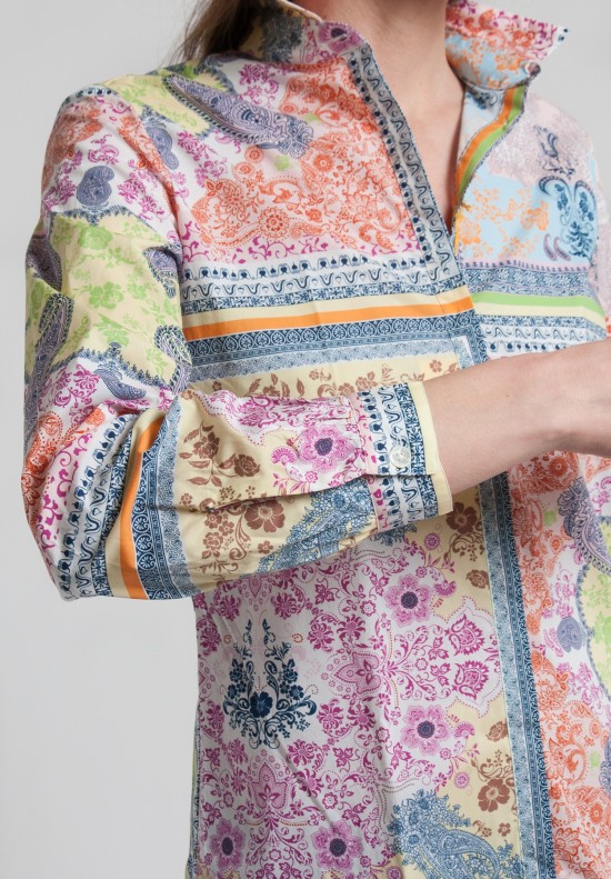 Etro Cotton Intricate Paisley Print Shirt in Multi-Color	