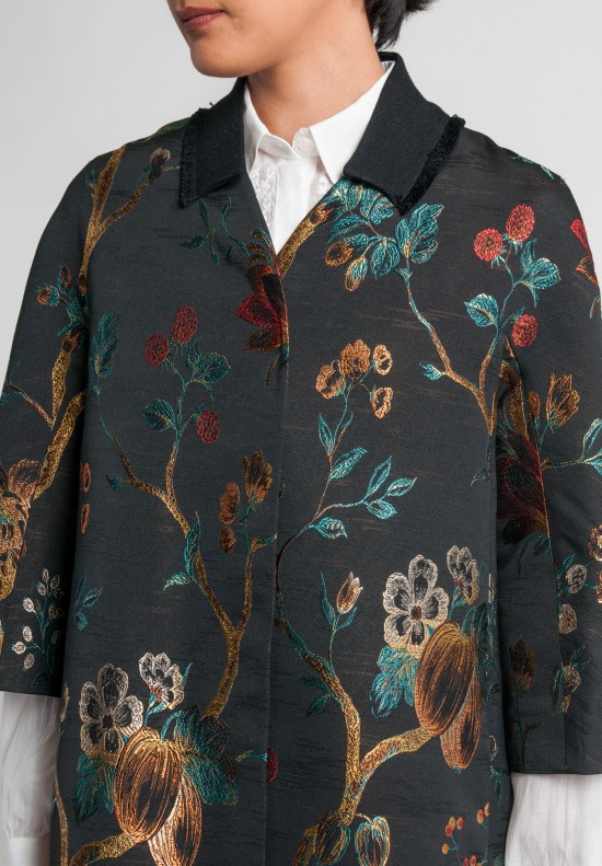 Etro Floral 3/4 Sleeve Jacket in Black