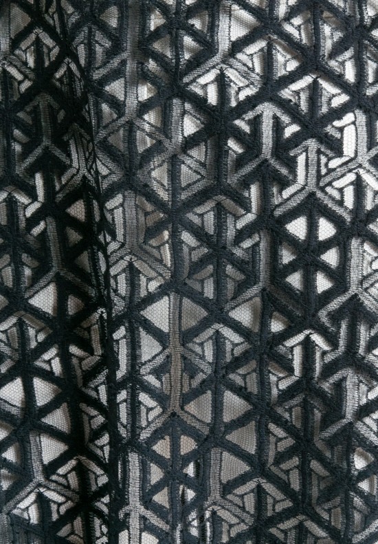 Akris Sheer Geometric Lace Tunic in Black	