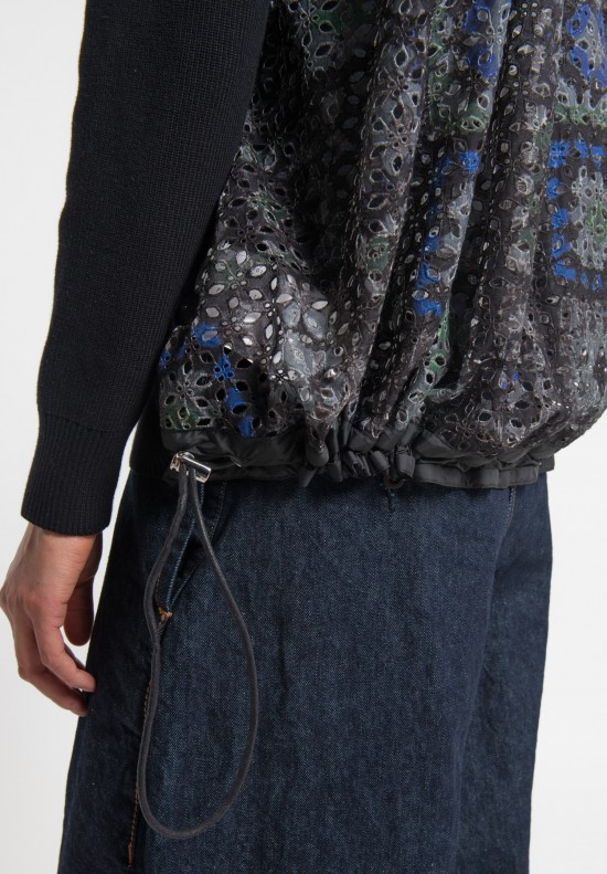 Sacai Crochet Lace Cardigan in Black	