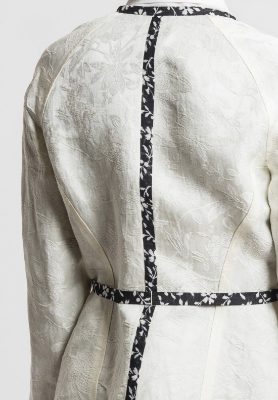 Etro Floral Jacquard Kimono Jacket in White	