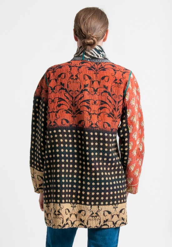 Mieko Mintz 4-Layer Vintage Cotton Pocket Jacket In Rust/Navy	