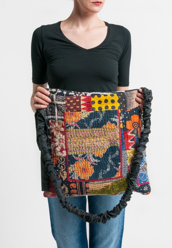 Mieko Mintz 5-Layer Vintage Cotton Messenger Bag in Patchwork	