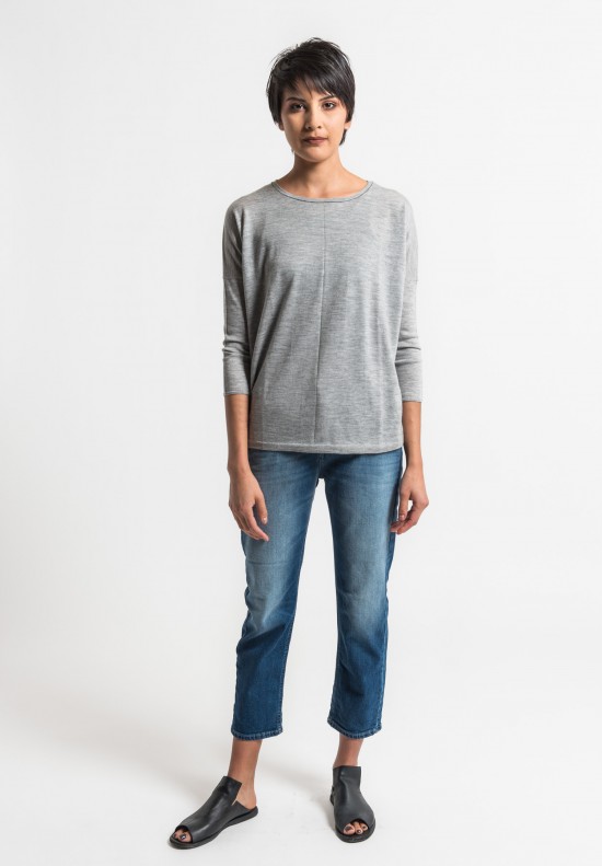 Paychi Guh Tissue Weight Sweater in Heather Steal	