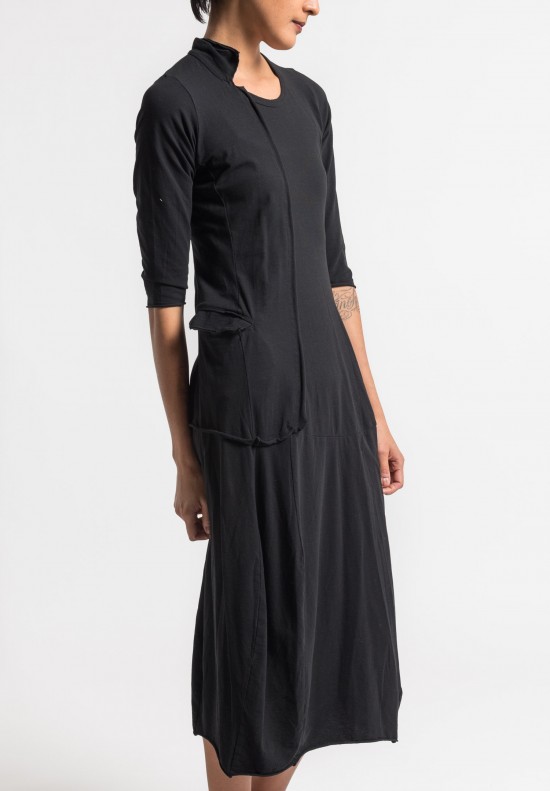 Rundholz Black Label Long External Pocket Dress in Black	