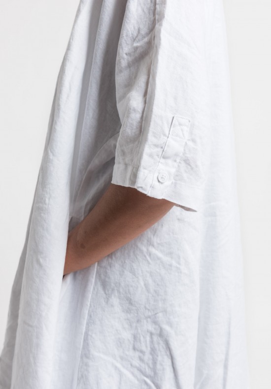 Rundholz Black Label Linen Oversized Dress in White	