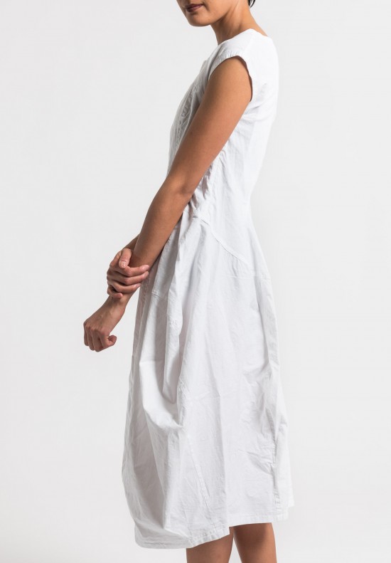 Rundholz Black Label Stretch Linen Tulip Dress in White