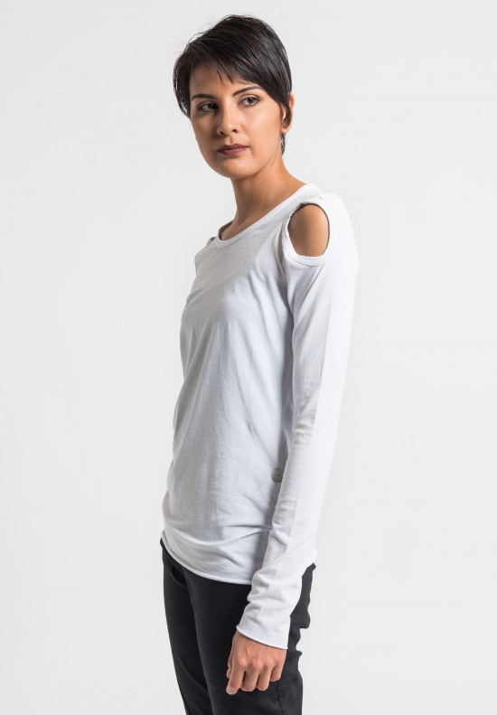 Rundholz Black Label Stretch Cotton Cut Out Top in White