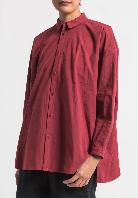 Toogood Cotton Percale Draughtsman Long Shirt in Barn	