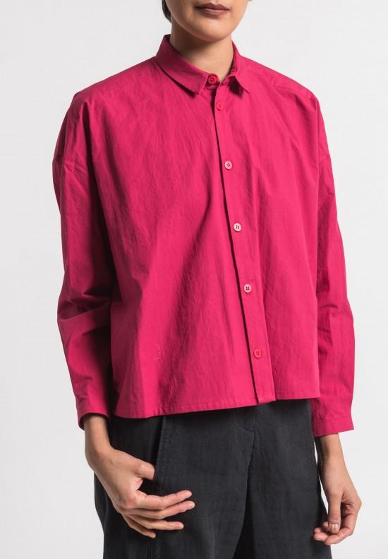 Toogood Cotton Percale Short Draughtsman Shirt in Rhubarb	