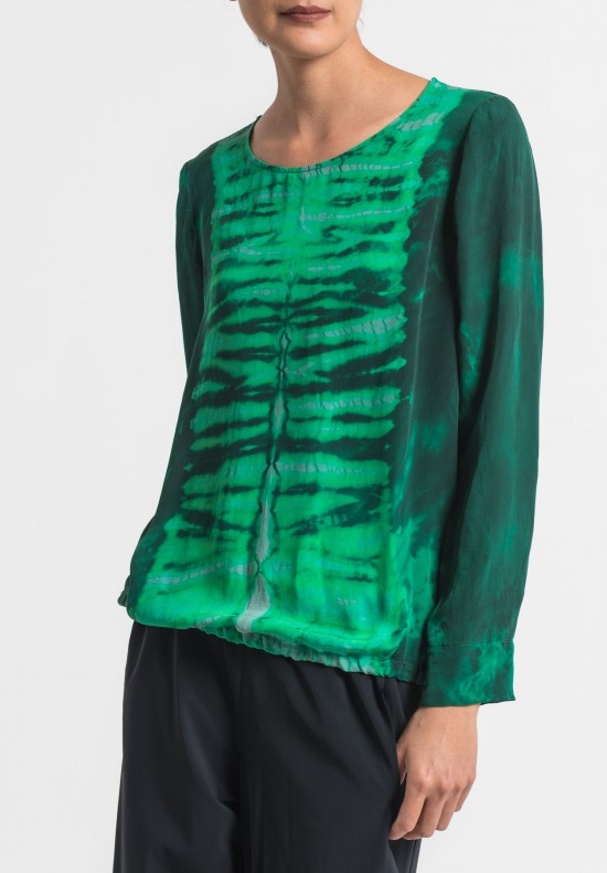 Raquel Allegra Silk Top in Emerald	