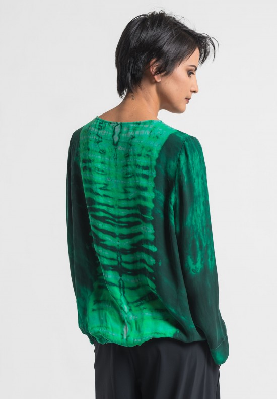 Raquel Allegra Silk Top in Emerald	