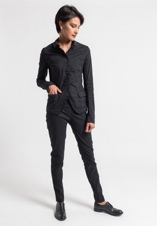 Rundholz Linen/Cotton Lightweight Jacket in Black	