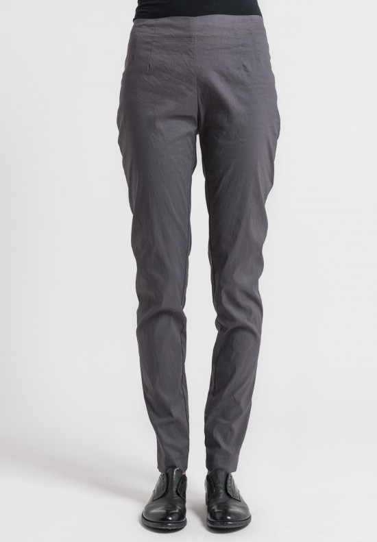 Rundholz Linen/Cotton Stretch Skinny Pants in Moon	